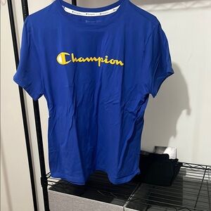 Champion Royal Blue Tee with Yellow Logo